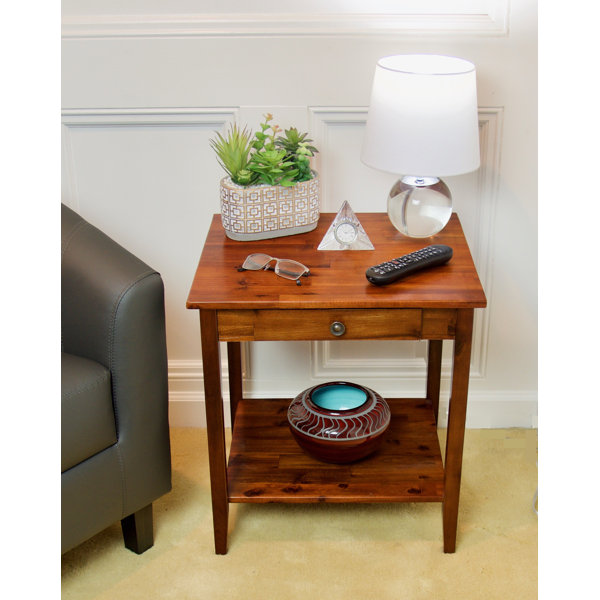 Lark Manor Aiydan 22'' Tall Solid Wood End Table with Storage & Reviews